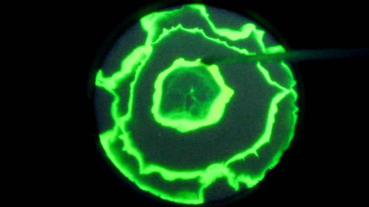 The Fluorescence of Fluorescein under UV Light on the Surface of Milk. (Surface Tension Experiments).        . (   )