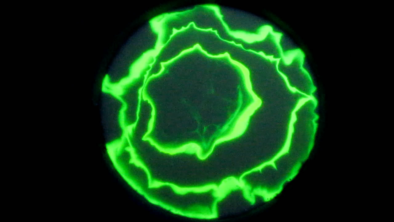 The Fluorescence of Fluorescein under UV Light on the Surface of Milk. (Surface Tension Experiments).        . (   )