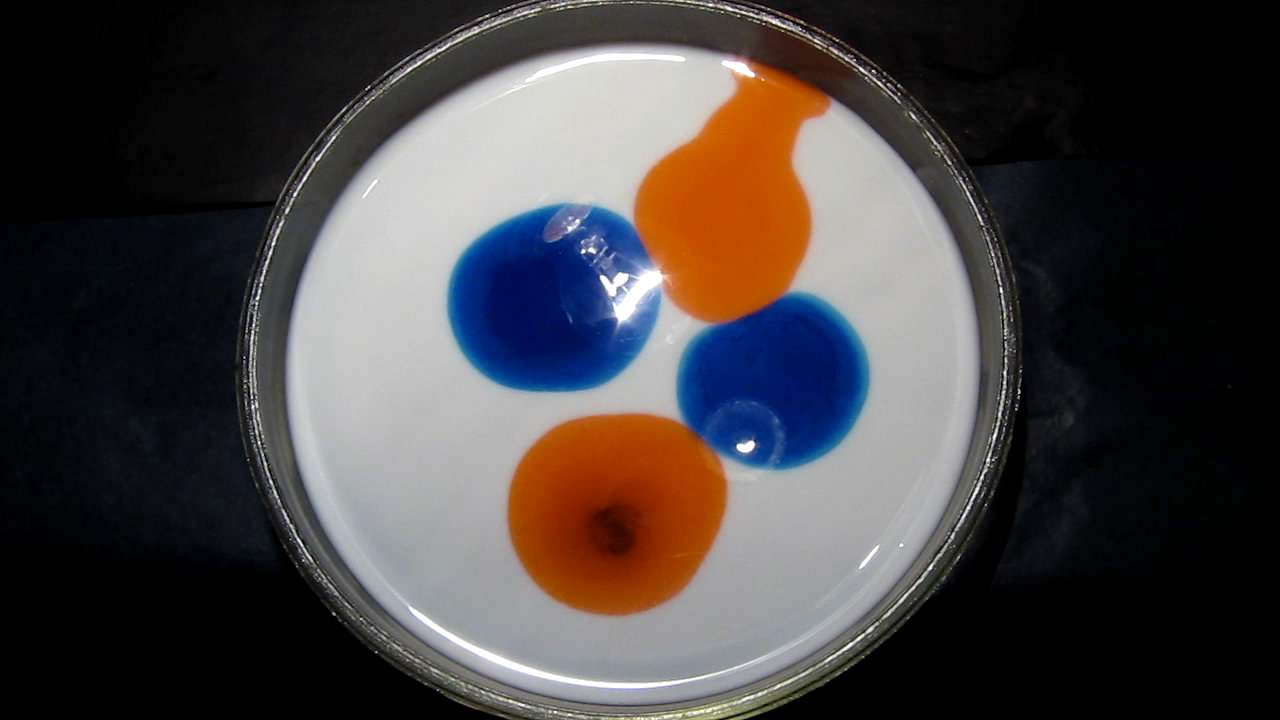    : ,    . Surface Tension Experiments: Dyes, Milk and Liquid Soap