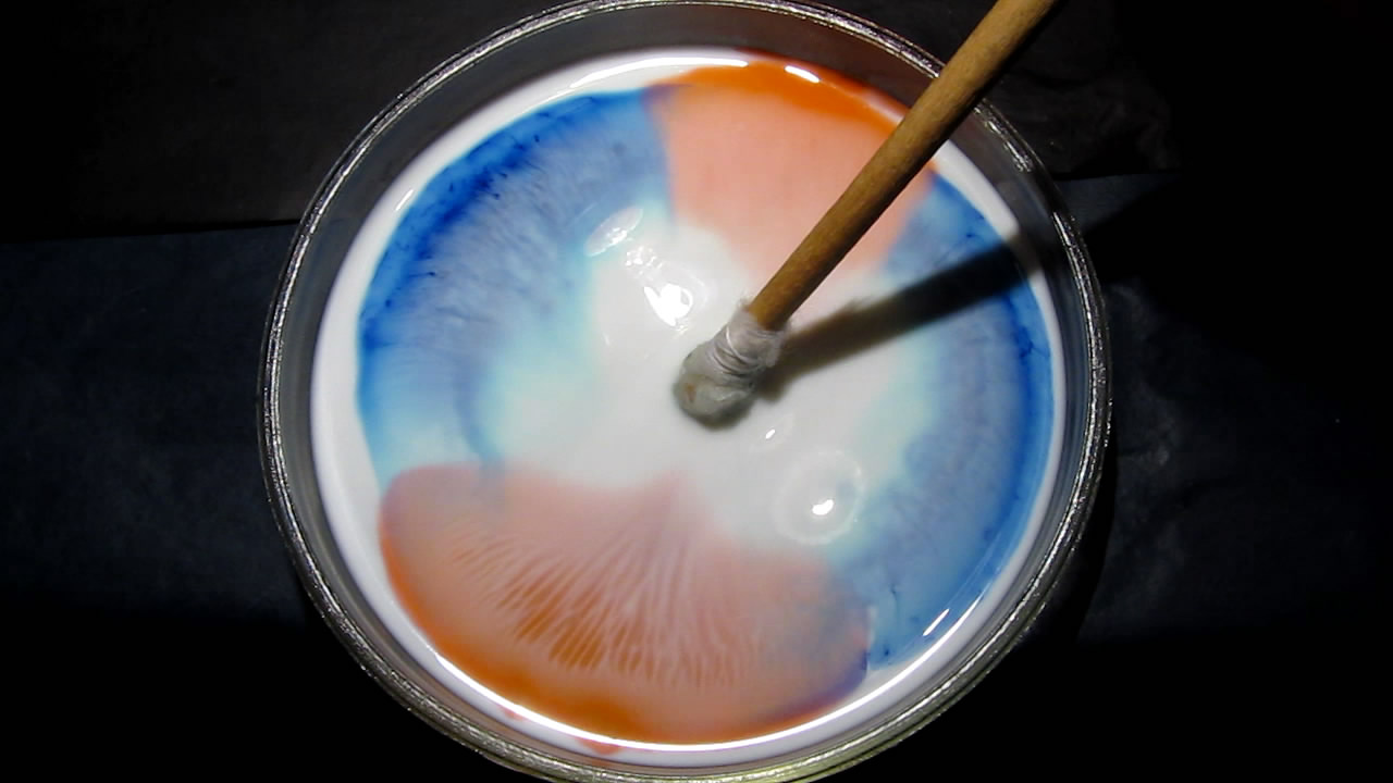    : ,    . Surface Tension Experiments: Dyes, Milk and Liquid Soap