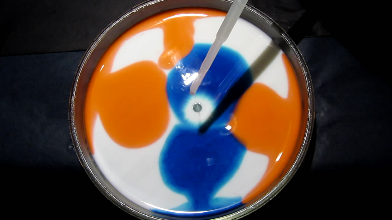    : ,    . Surface Tension Experiments: Dyes, Milk and Liquid Soap