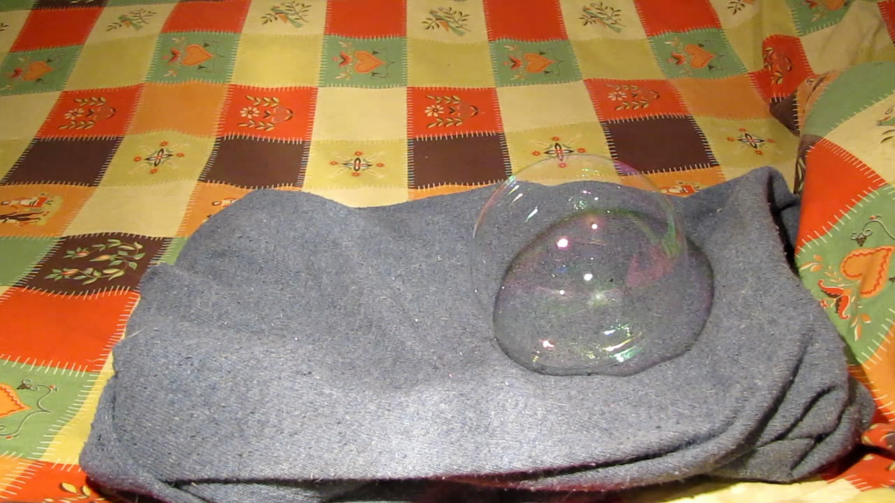     (    ). Soap bubbles and wool (soap bubbles on solid surface)