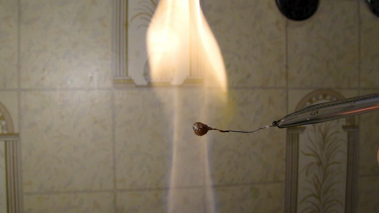  :  ( ). Borax bead tests: chromium (reducing flame)