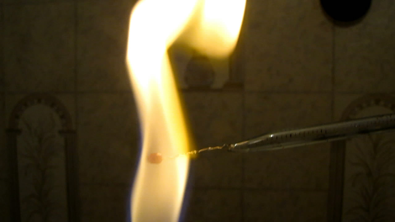  :  (,  -  ). Borax bead tests: copper (reducing and oxidizing flame)