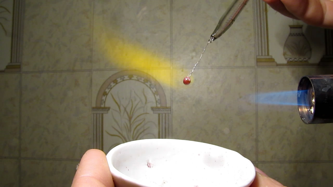  :  (KMnO4). Borax bead tests: manganese (KMnO4)