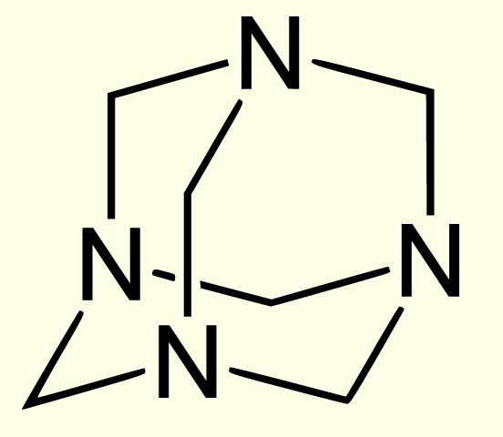 'Уротропин, или гексаметилентетрамин (СH2)6N4. Hexamine
