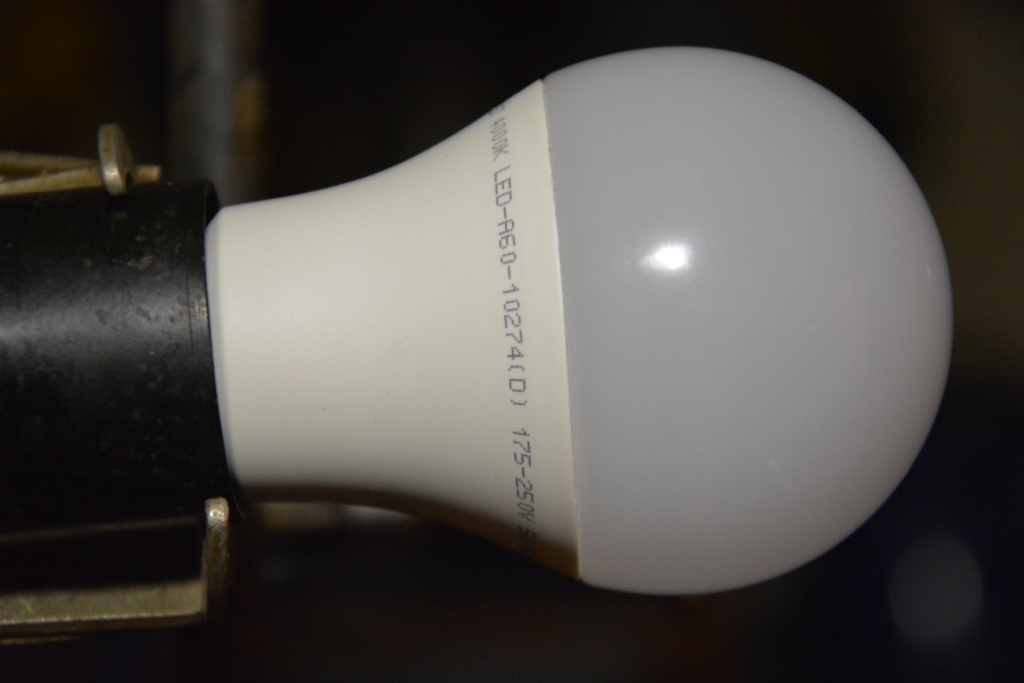 LED-  . LED-lamp and hand