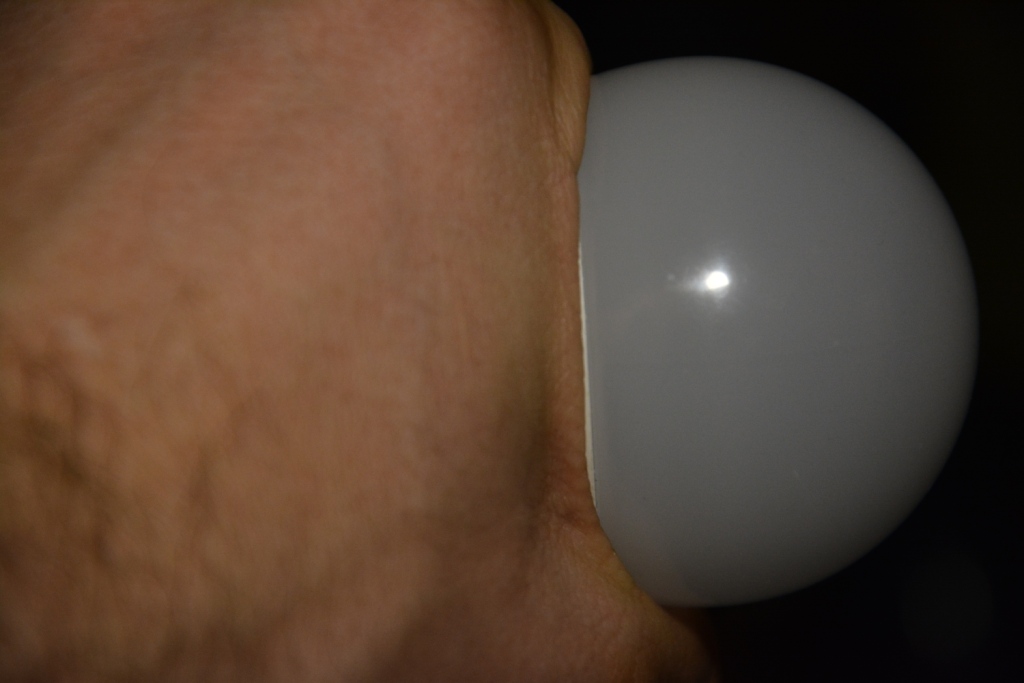 LED-  . LED-lamp and hand
