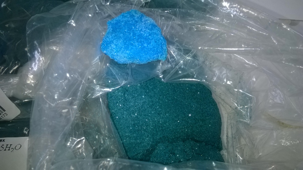    - CuSO45H2O. Green copper(II) sulfate - CuSO45H2O