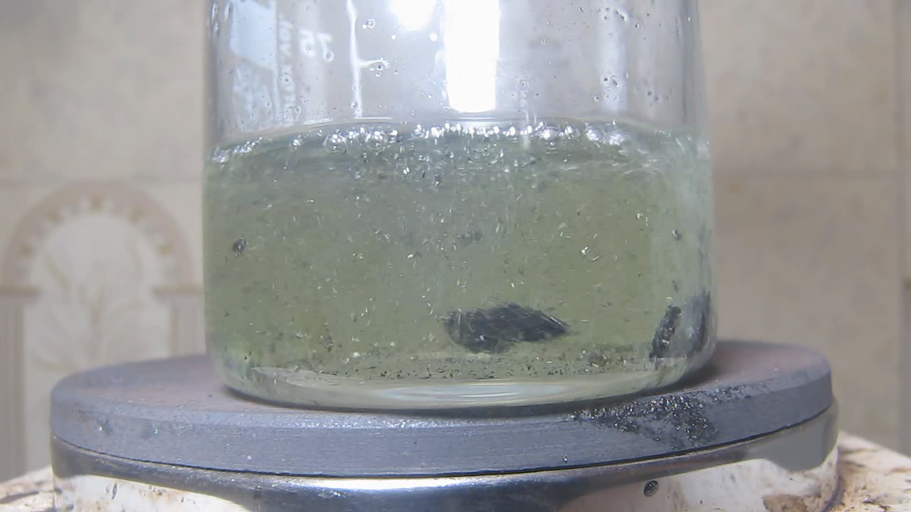      ('' '')    (). Reaction of alloy of nickel and phosphorus (''nickel phosphide'') with hydrochloric acid (boiling)