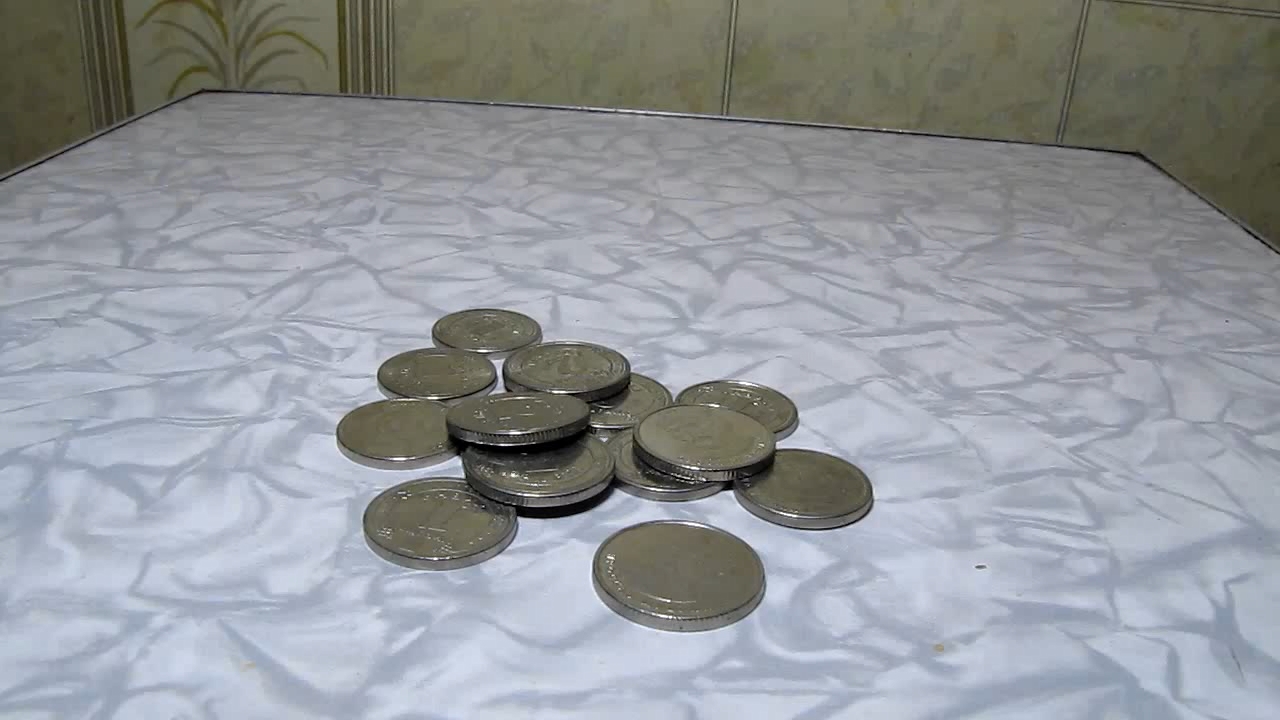 Ukrainian coins and magnet.    