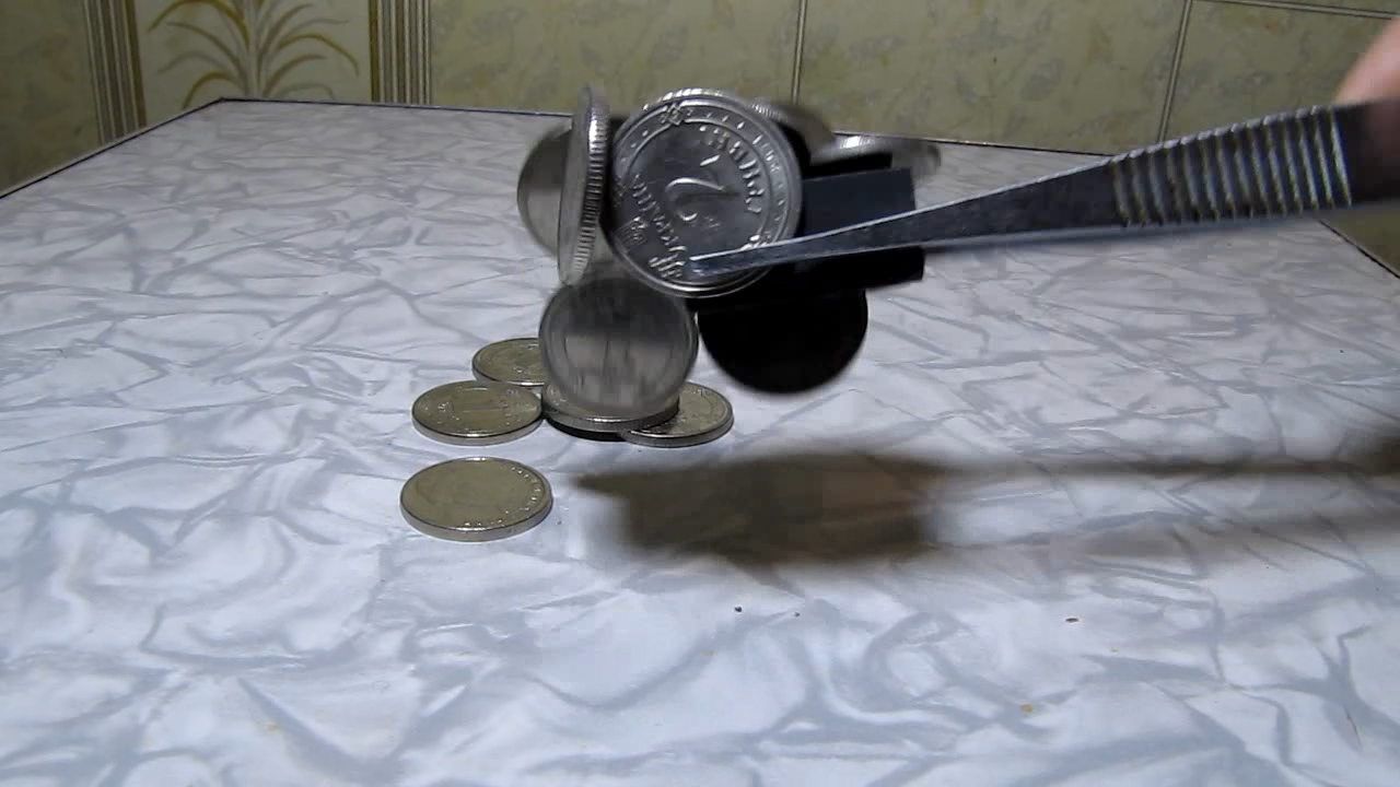 Ukrainian coins and magnet.    