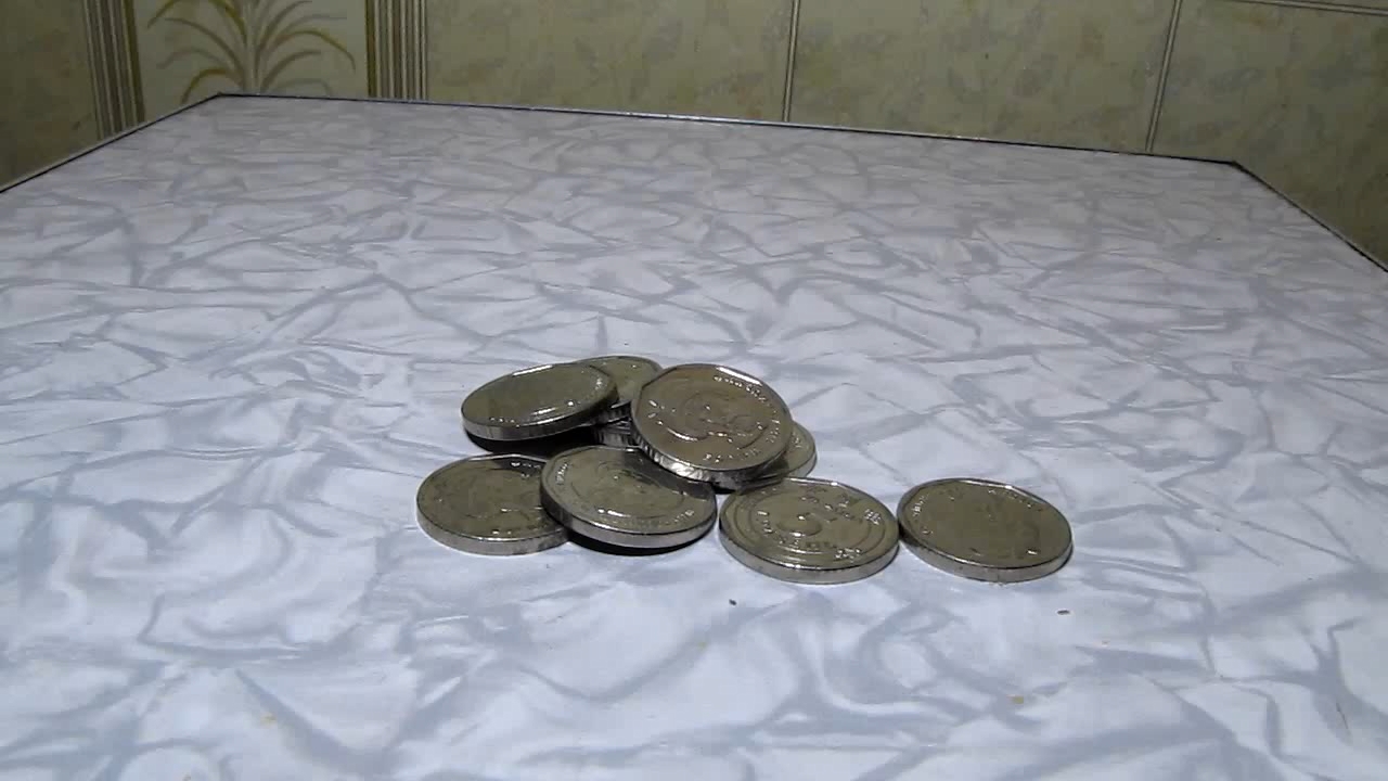 Ukrainian coins and magnet.    