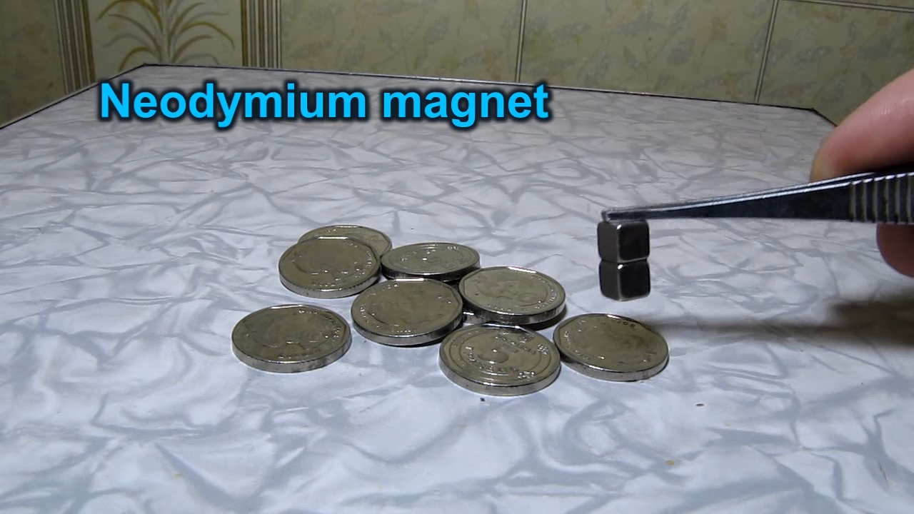 Ukrainian coins and magnet.    