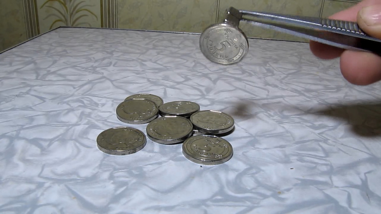 Ukrainian coins and magnet.    