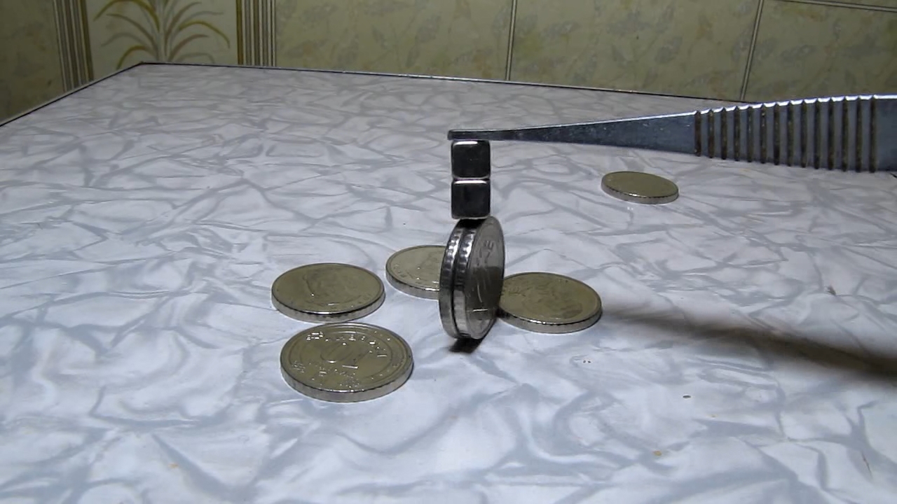 Ukrainian coins and magnet.    