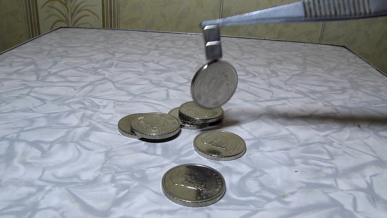 Ukrainian coins and magnet.    