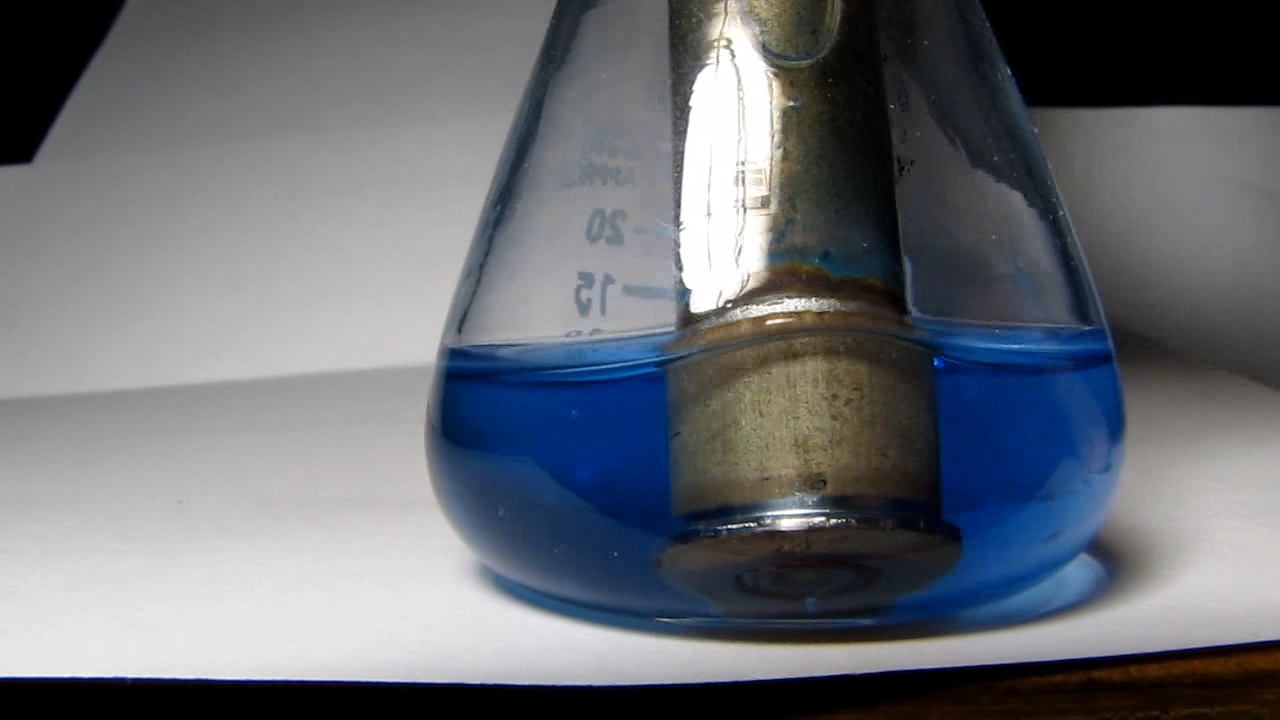 Cartridge case, copper, ammonia and oxygen. Винтовочная гильза, медь, аммиак и кислород