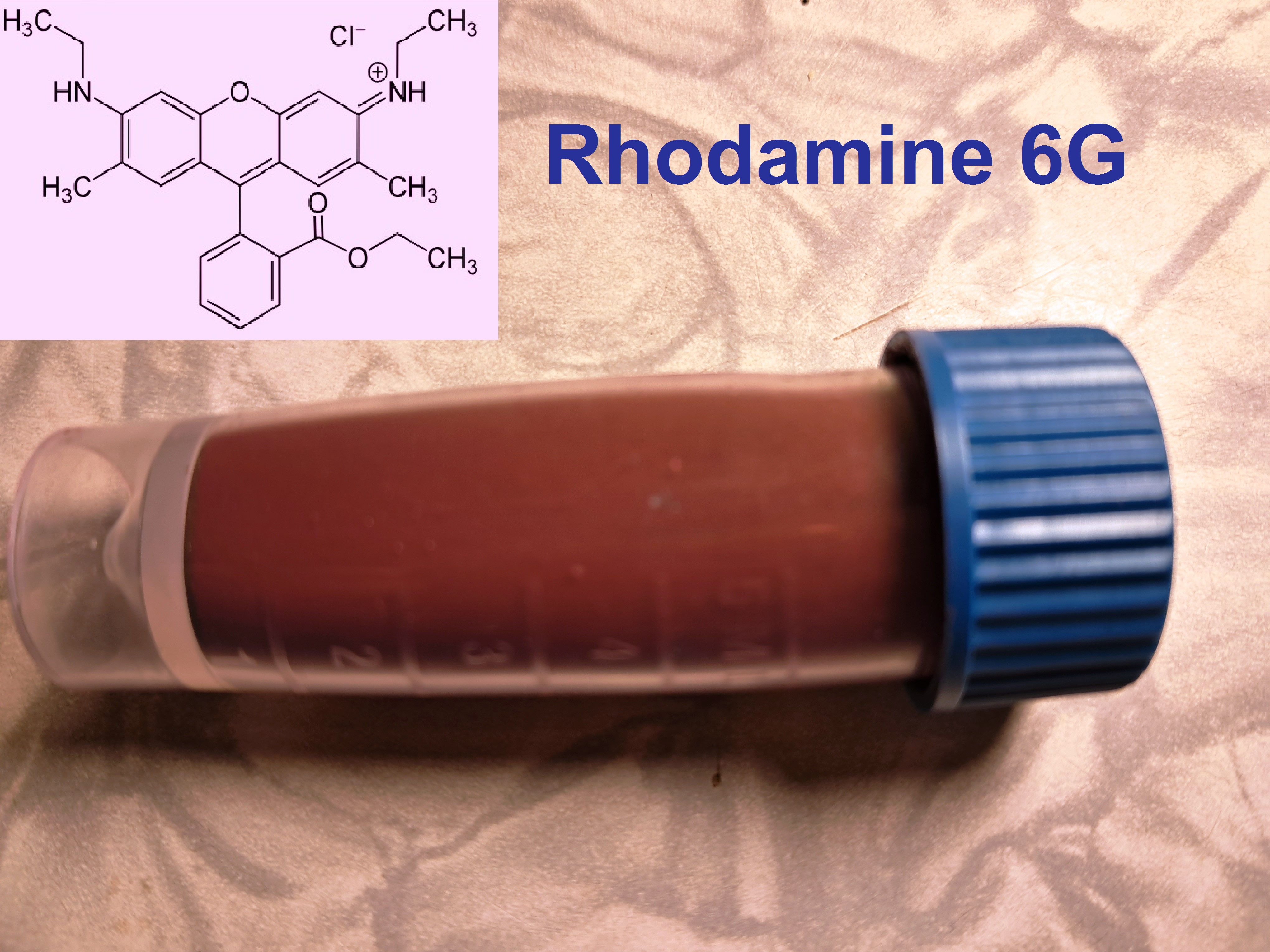 Sunflower oil, alcohol, rhodamine and dichroism