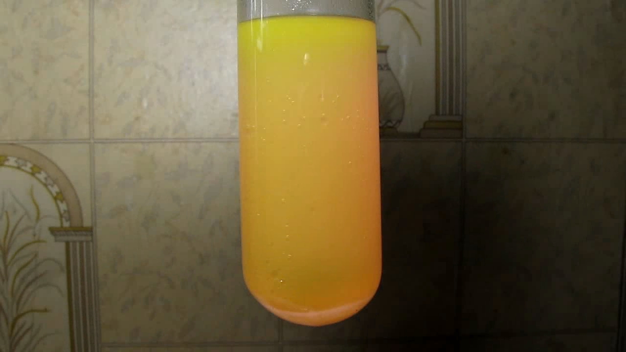 Sunflower oil, alcohol, rhodamine and dichroism