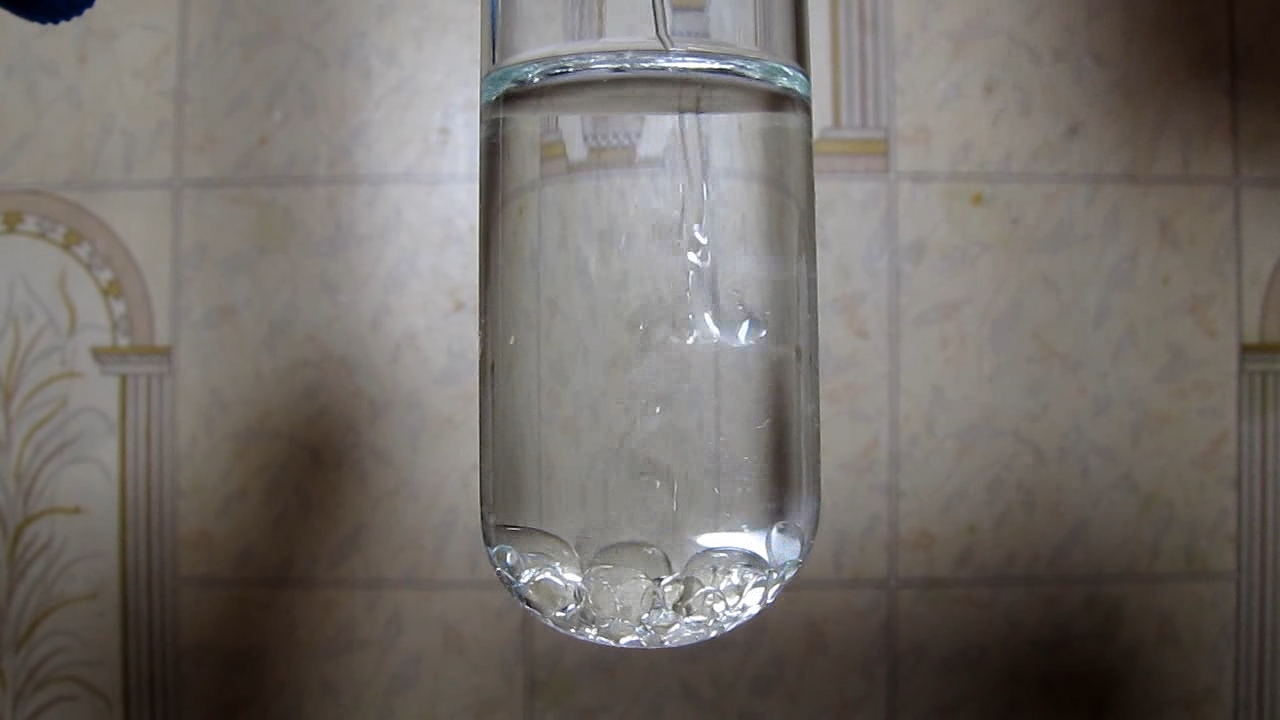 Sunflower oil, ethanol and water (formation of emulsion)