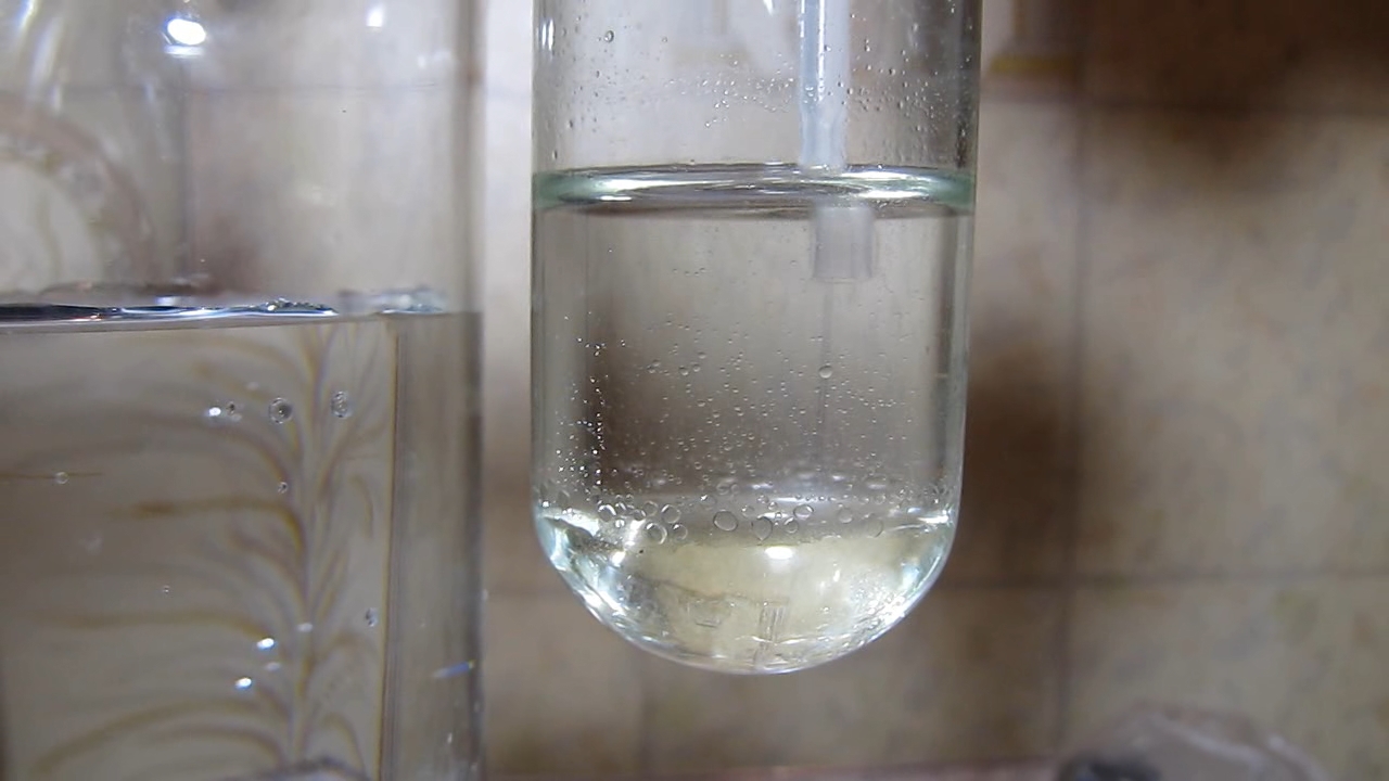 Sunflower oil, ethanol and water (formation of emulsion)