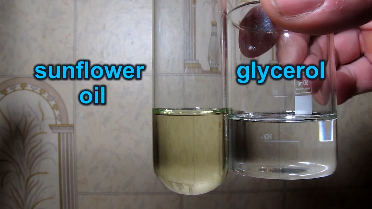 Sunflower oil and glycerol