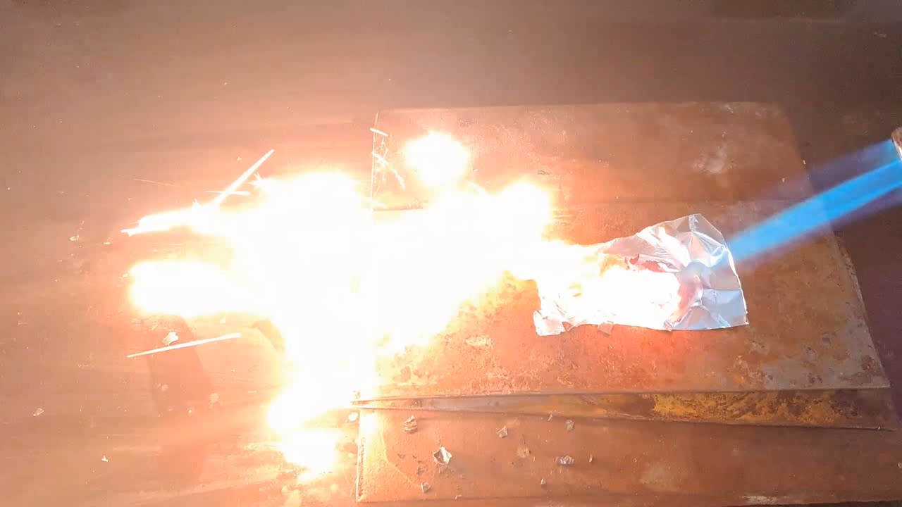 Combustion of zirconium metal