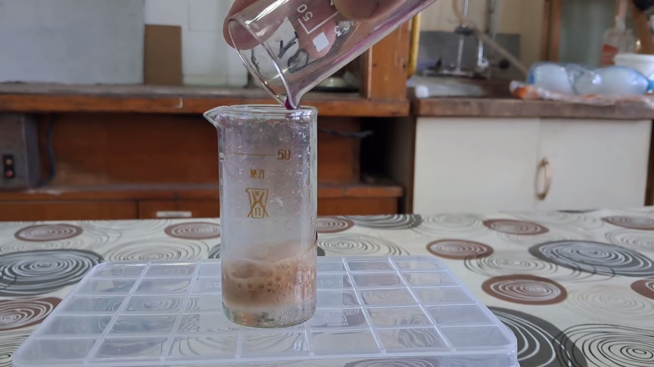 Hydrogen peroxide and potassium permanganate