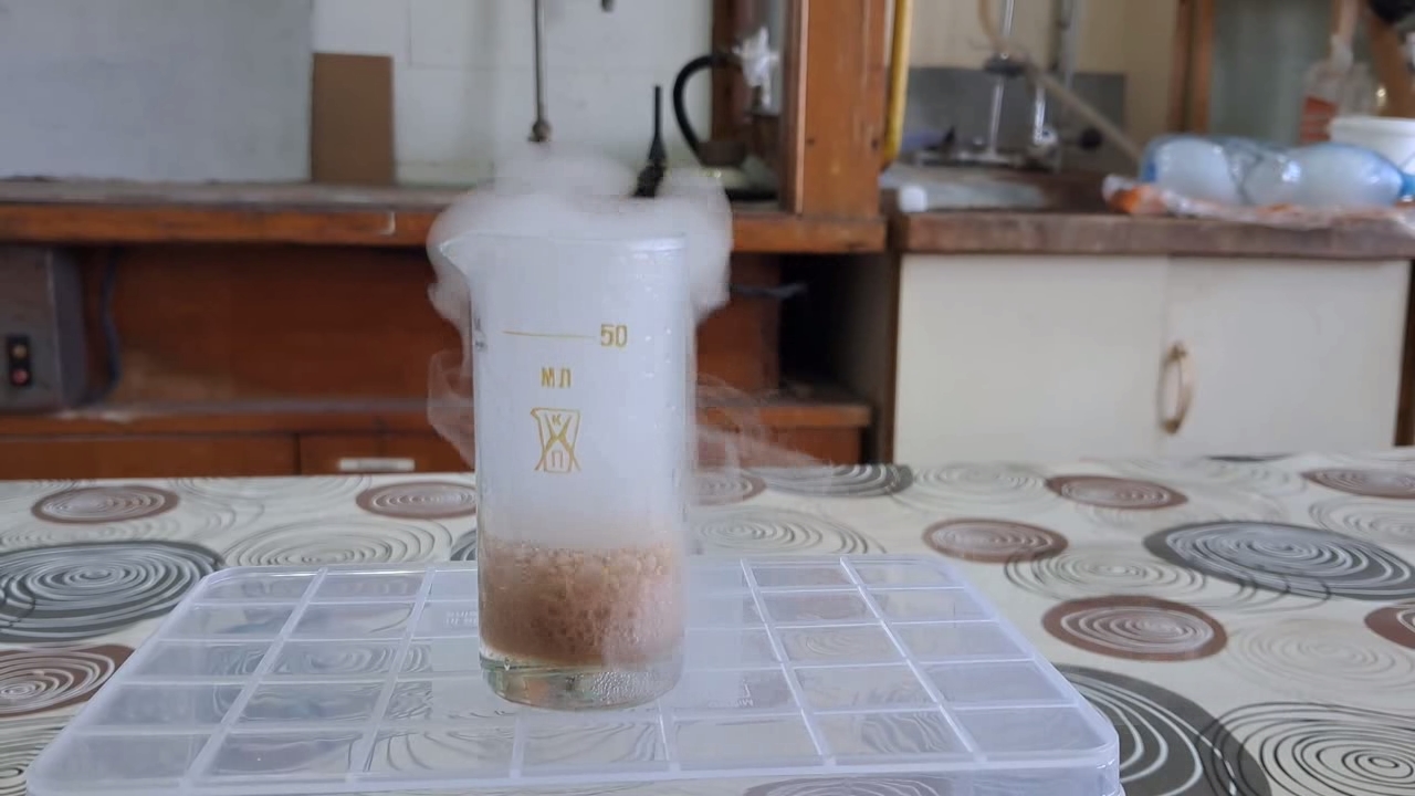 Hydrogen peroxide and potassium permanganate