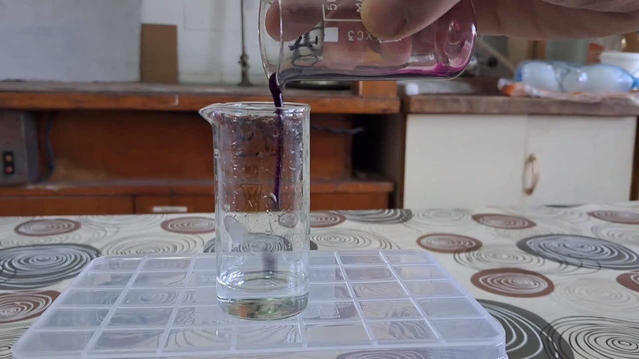 Hydrogen peroxide and potassium permanganate