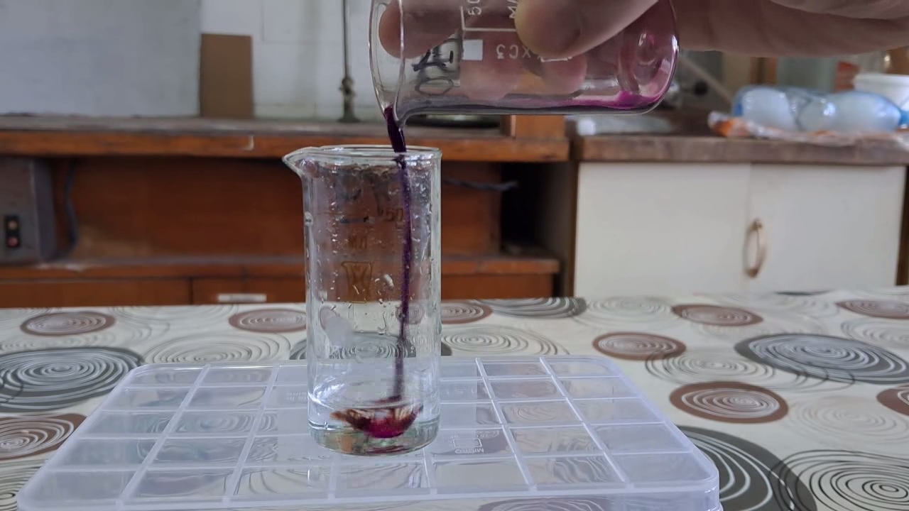 Hydrogen peroxide and potassium permanganate