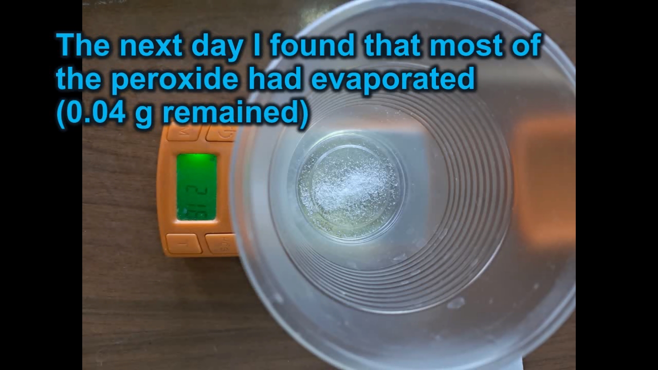 Synthesis of Acetone Peroxide Using Acetone Diluted with Unknown Solvent