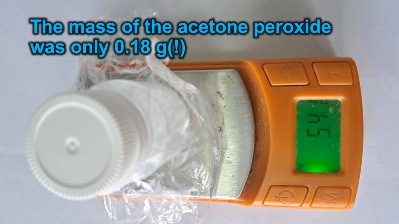 Synthesis of Acetone Peroxide Using Sulfuric Acid and Acetone Diluted with Unknown Solvent