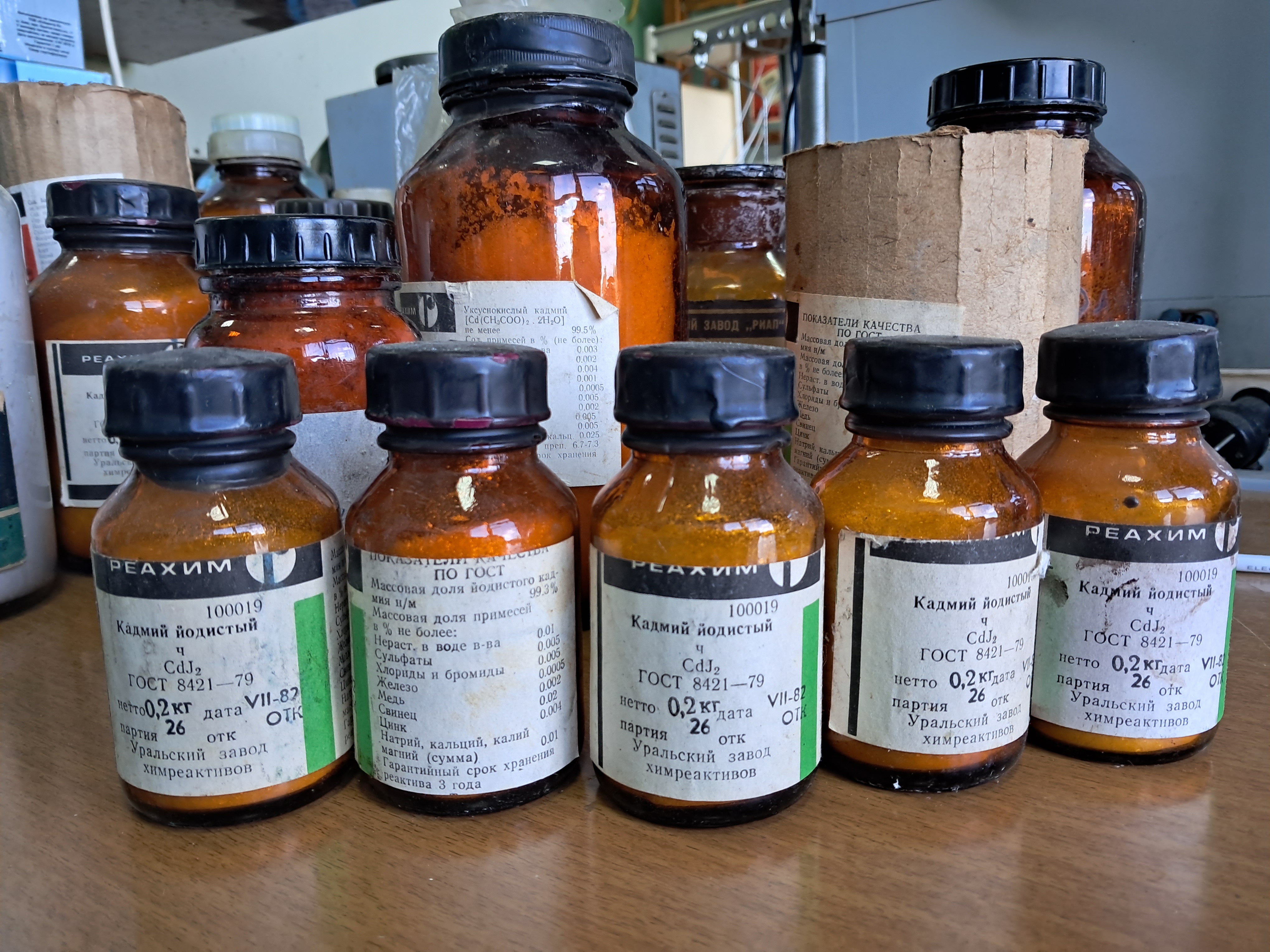 Cadmium, barium and potassium iodides
