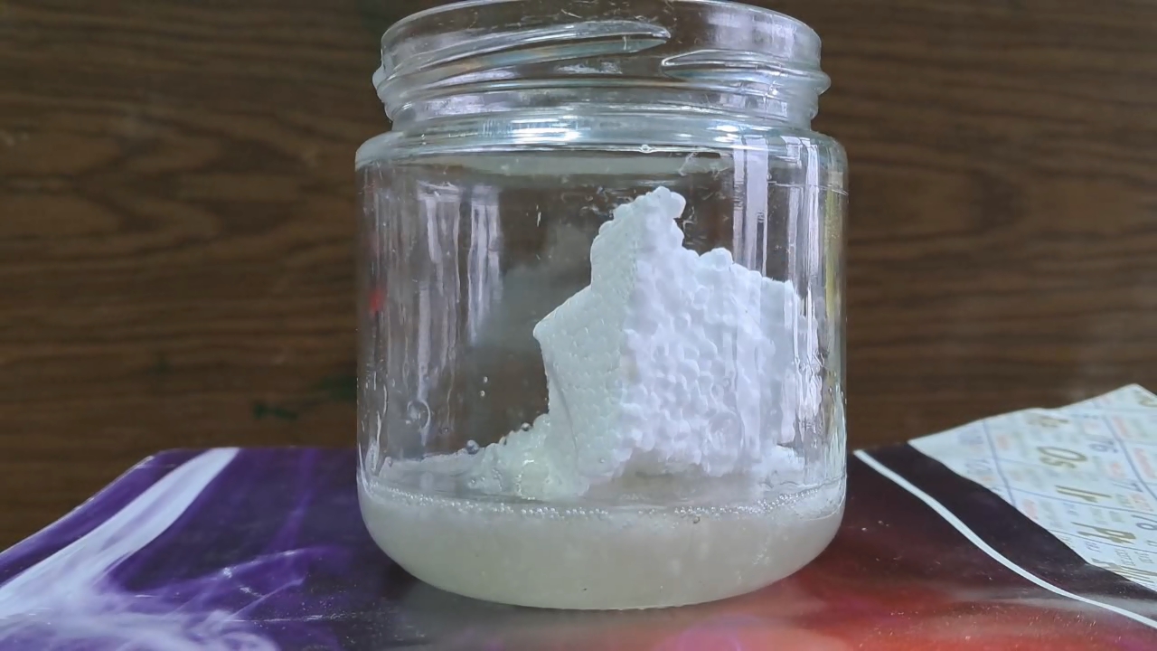 Dissolving Polystyrene Foam in Low-Quality Acetone