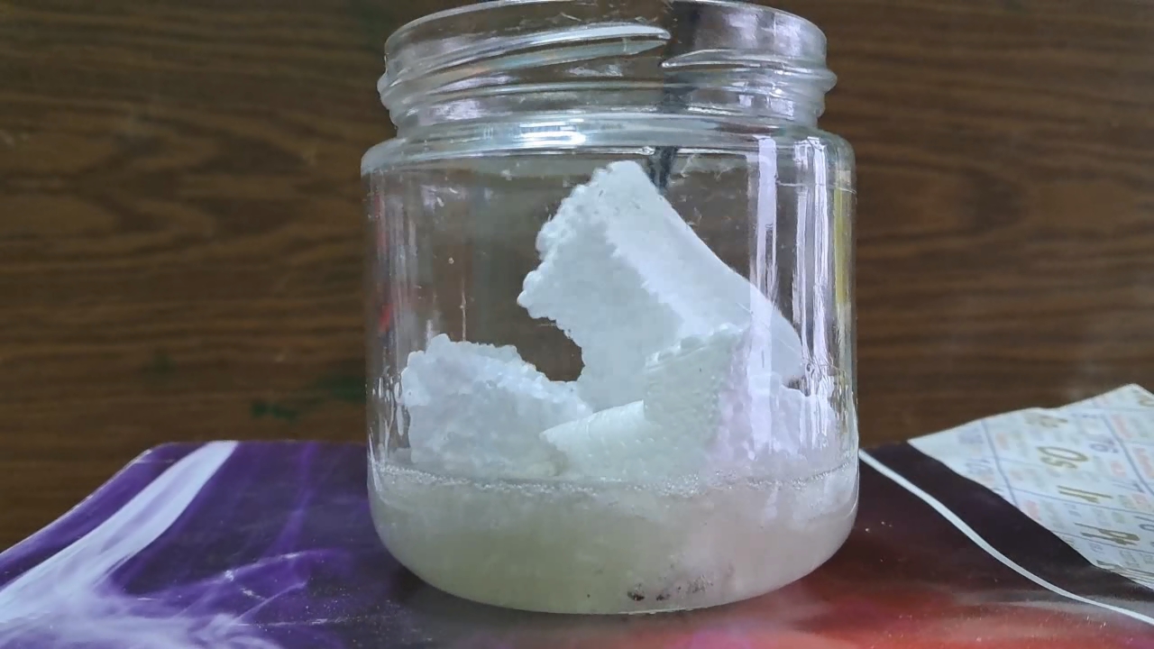 Dissolving Polystyrene Foam in Low-Quality Acetone