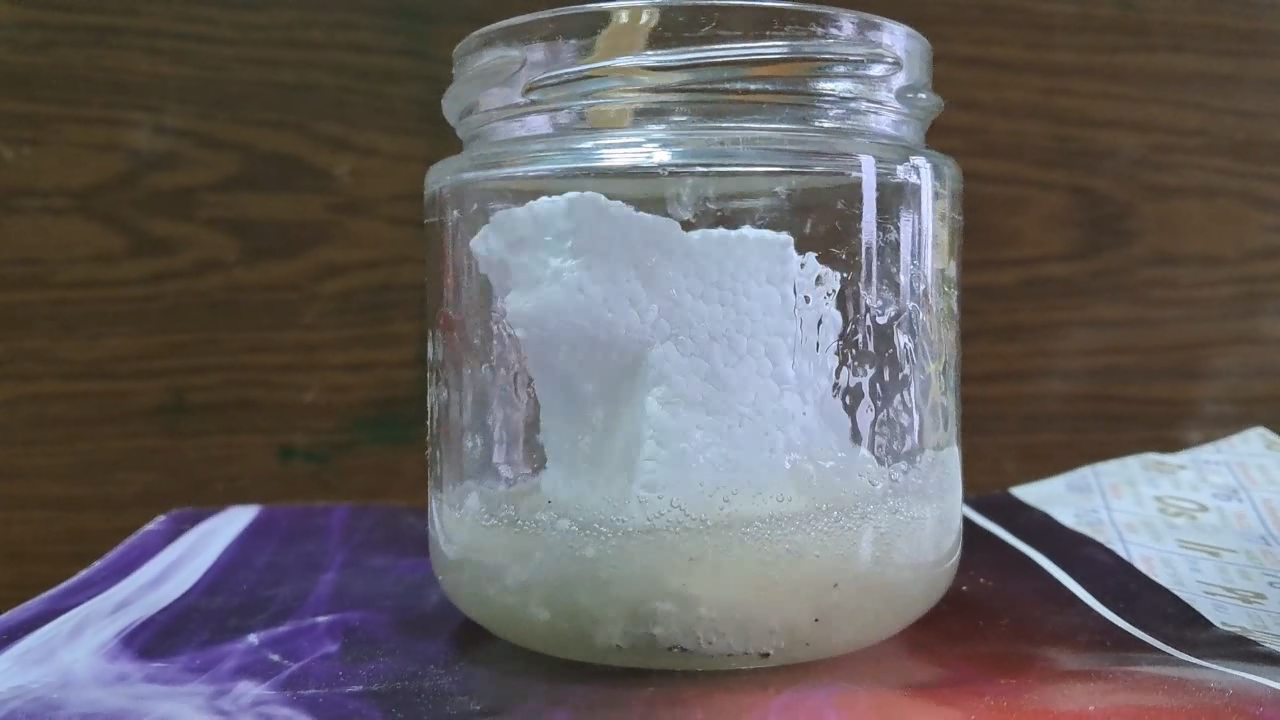 Dissolving Polystyrene Foam in Low-Quality Acetone