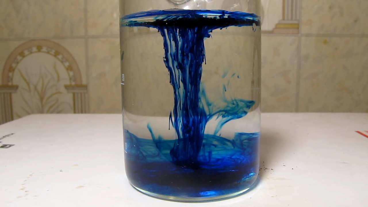 Methylene blue is dissolving in water