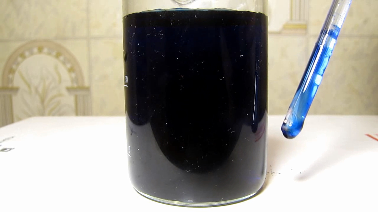 Methylene blue is dissolving in water