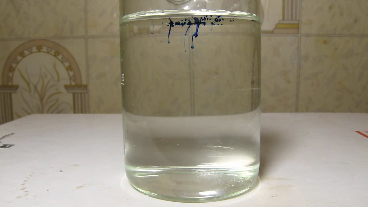 Methylene blue is dissolving in water