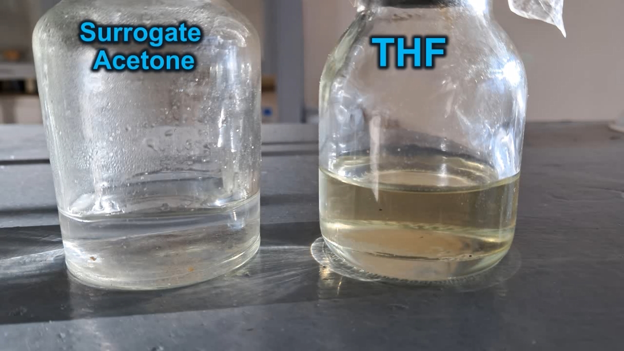 Dissolving Polymethyl Methacrylate (PMMA) in Tetrahydrofuran and Surrogate Acetone