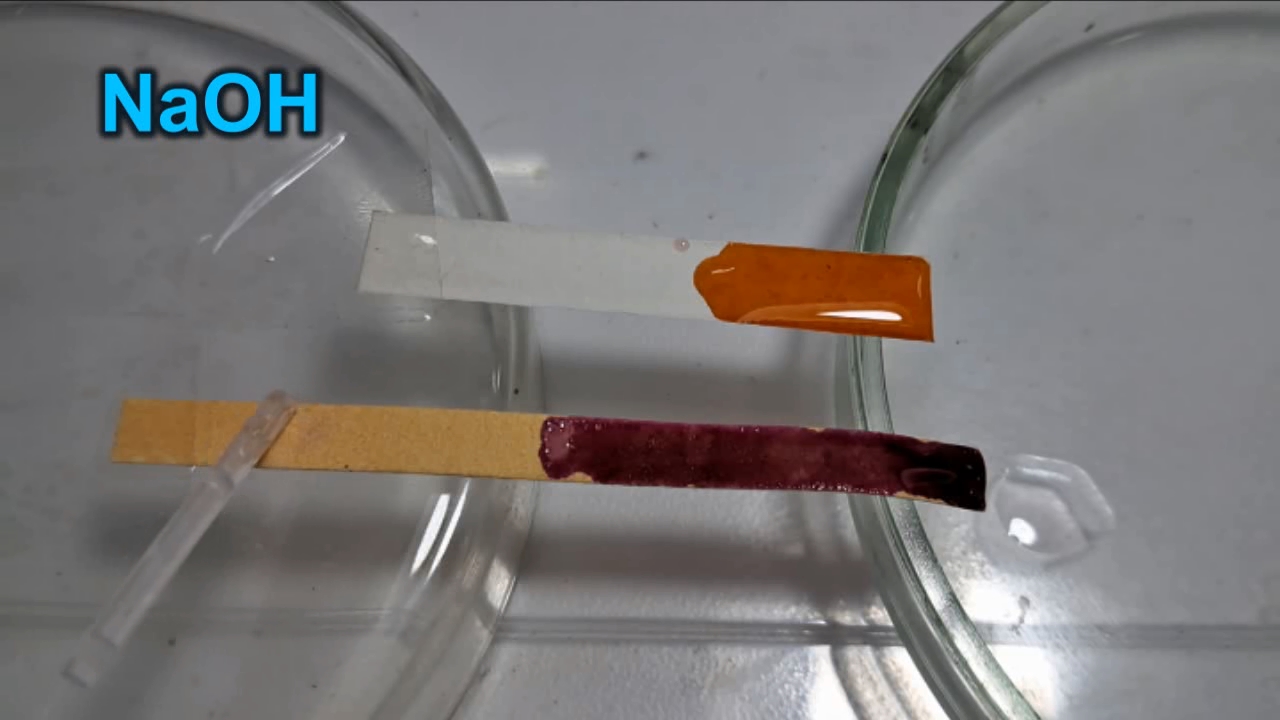 Universal Indicator, Phenolphthalein, Concentrated Sulfuric Acid, and Sodium Hydroxide