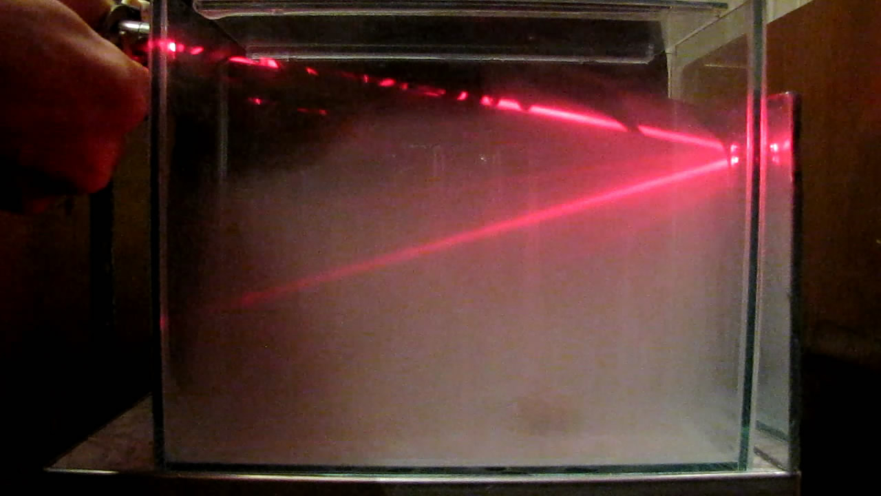 Красный лазер и дым нитрата аммония. Red Laser and Smoke of Ammonium Nitrate
