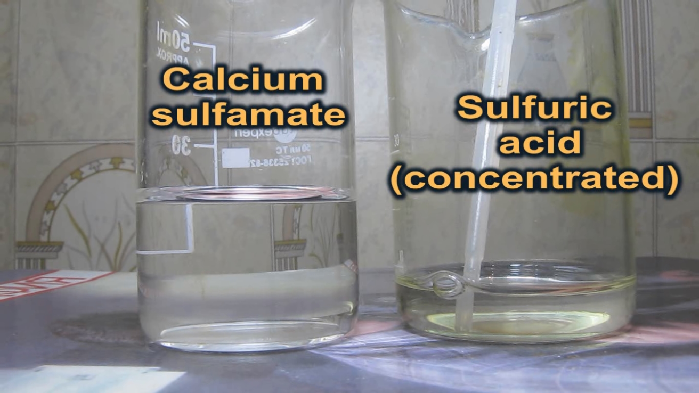     . Calcium sulfamate and sulfuric acid