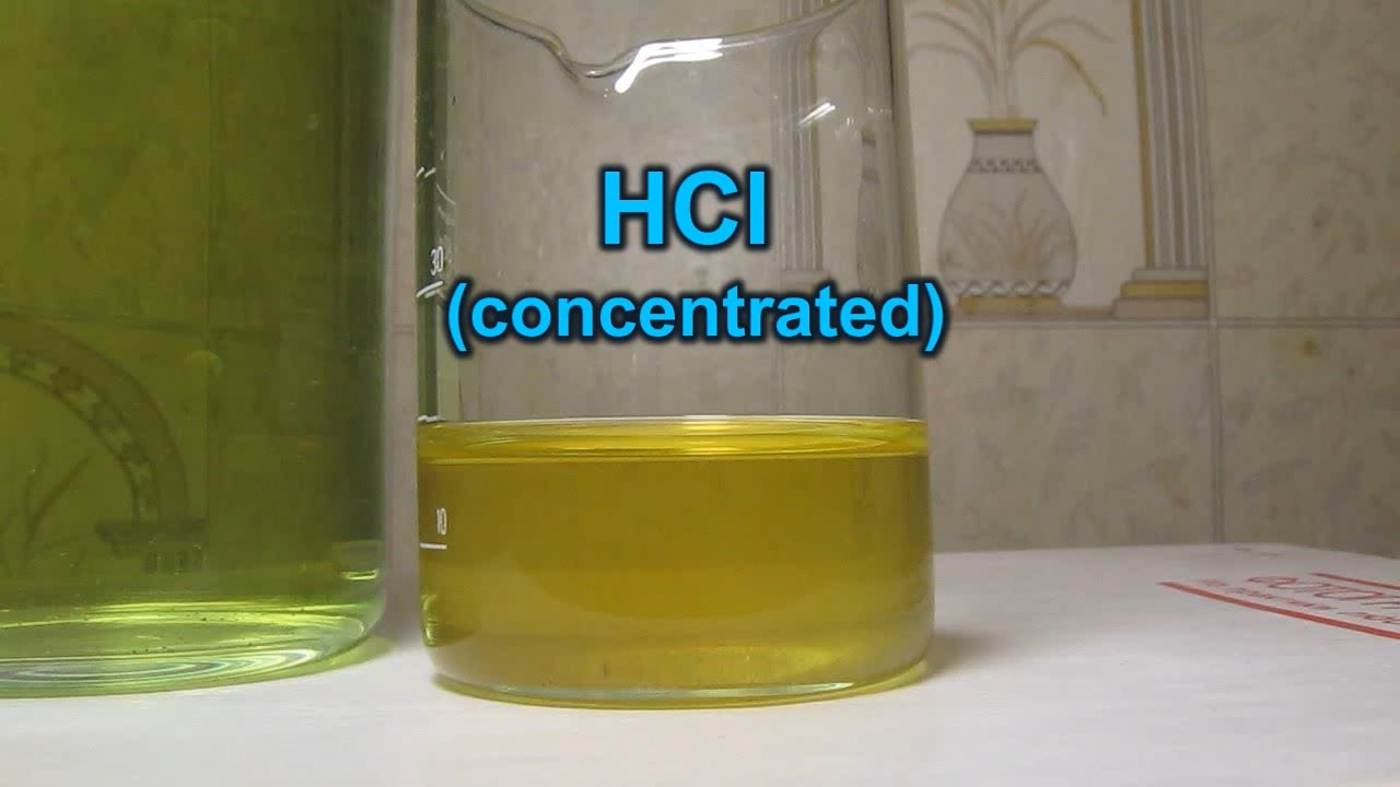 Zinc, hydrochloric acid and potassium ferricyanide. ,      
