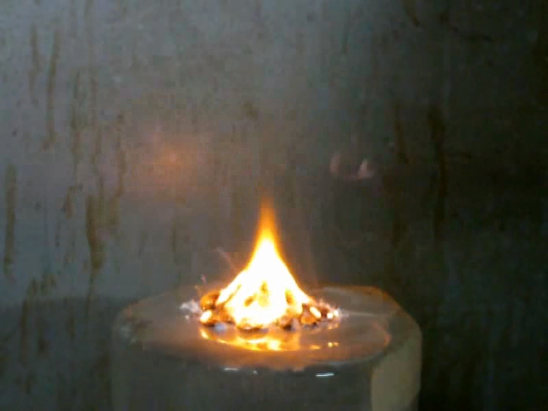 Sodium hydride (reaction of sodium hydride with water and combustion in air)