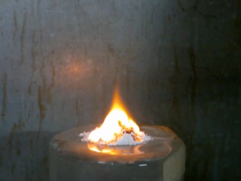 Sodium hydride (reaction of sodium hydride with water and combustion in air)