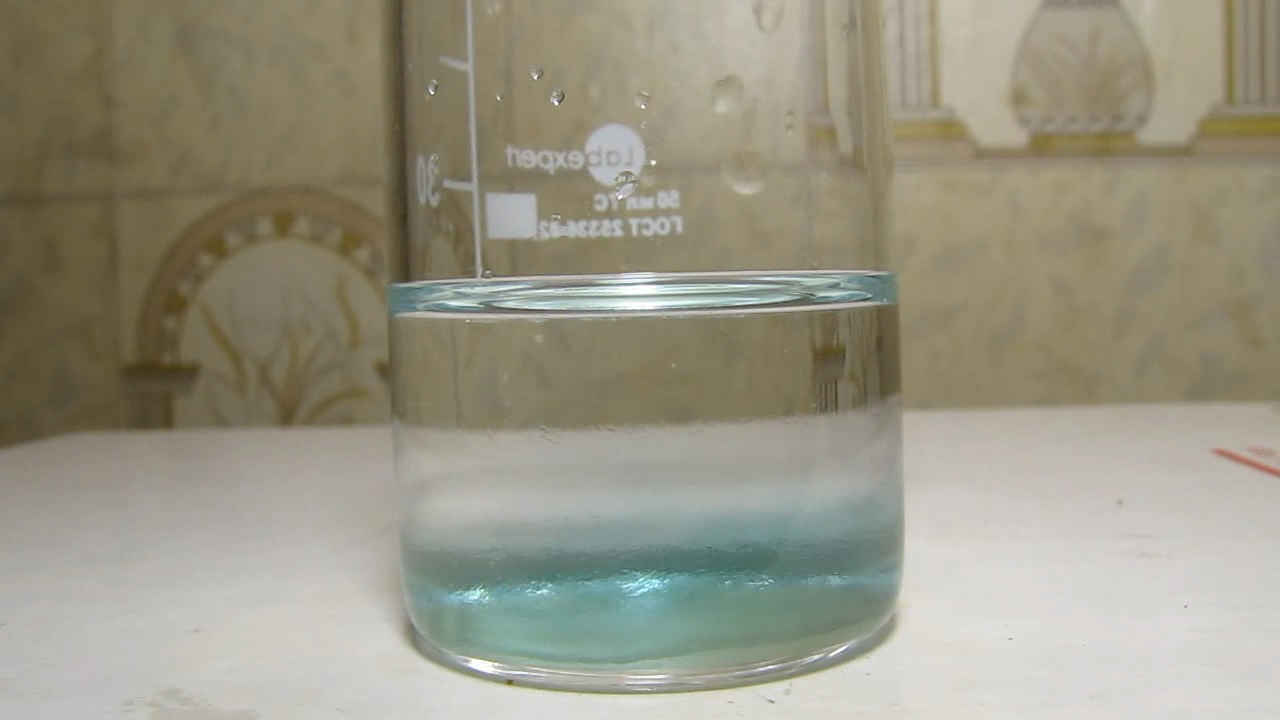 Reaction of copper citrate with potassium hydroxide