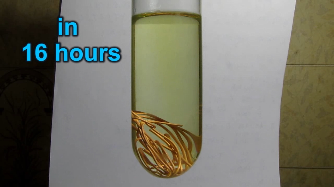 Concentrated hydrochloric acid, air and copper metal